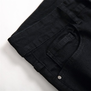 Nuevos Pantalones Vaqueros Negros Teñidos para Hombre, Suaves, Transpirables, Casuales, de Pierna Recta y Ajustados - Product Image 5