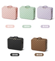 Offre Spéciale luxe personnalisé diamants fermeture éclair PU mode commode trousse de maquillage voyage lumineux Diode miroir grande capacité résistant à l'eau