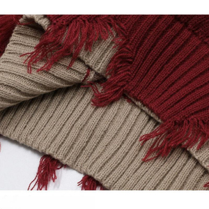 Suéter de Punto Jacquard Personalizado OEM/ODM para Hombre, Suéter de Algodón Tejido, Suéter con Parches Desgastados para Hombre, <span class=keywords><strong>Tallas</strong></span> <span class=keywords><strong>Grandes</strong></span> - Product Image 4