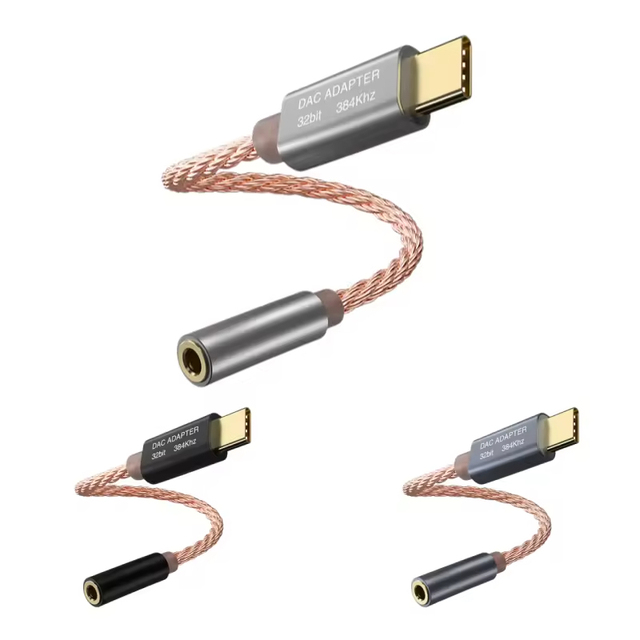 HiFi E-mark DAC 32Bit 384Khz USB-C Male to 3.5mm TRRS Audio Jack Adapter Realtek ALC5686 Digital Sound Card for Phone Laptop
