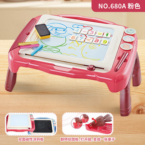 Children's Magnetic Drawing Board 680A Erasable <b>Plastic</b> Art <b>Table</b> For Kids 2 To 6 Years Old Doodling And Coloring Toy - Product Image 4