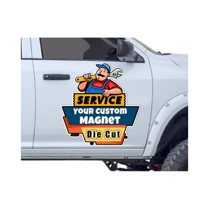 Custom Die Cut auto segno magnete Logo personalizzato per auto furgoni stampati professionalmente USA scegliere il tuo testo Logo-auto adesivi - Product Image 1