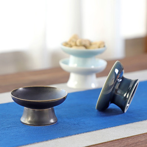 Assiette à thé et à collation de style chinois en céramique, plat rond en porcelaine pour fruits, petit plateau pour fête, design simple - Product Image 1