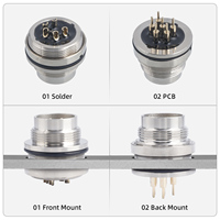 Connecteur circulaire étanche M16 pour montage sur panneau, prise carrée, 2, 3, 4, 5, 6, 7, 8, 12, 14, 16, 19, 24 broches, mâle/femelle