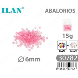 Perline Ilan 6mm Trasparenti Rosa Chiaro 15g per Creazione di Gioielli - Product Image 1