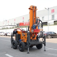 Foreuse de puits d'eau portable sur roues SM200, alimentée au diesel, hydraulique, 200 m, couple élevé, fabricant de machines de forage