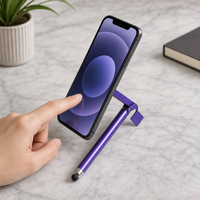 Stylo multifonction 4-en-1 avec logo personnalisé, support de téléphone, code QR, stylo à bille promotionnel, cadeau d'entreprise, vente en gros OEM