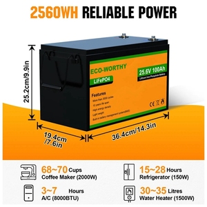 Eco-Waardige 12.8V 100ah Deep Cycle Gel Zonne-Energie Voeding Rv Jacht Boot Zonne-Energie Batterij Bms Lifepo4 Lithium Batterij - Product Image 6