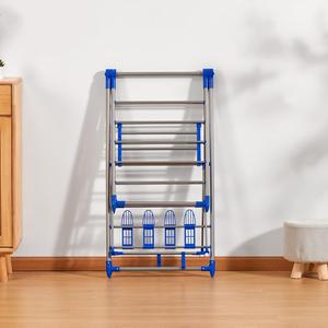 Salvaspazio stendini a doppia fila, portabiancheria in metallo con stendibiancheria regolabile in altezza per coperte asciugamani - Product Image 2