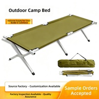 Lit de camping pliant moderne et minimaliste, directement de l'usine, lit de sieste individuel, ultra-léger en acier allié et tissu Oxford, pour situations d'urgence