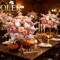Bouquet de roses artificielles en soie Oler Wholesale pour la décoration de table de banquet de mariage