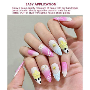 Vente en gros de 10 pièces de <span class=keywords><strong>faux</strong></span> <span class=keywords><strong>ongles</strong></span> en gel peints à la main, styles uniques, magnifiques, luxueux, faits à la main, en acrylique, artificiels - Product Image 3