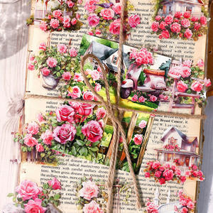 20 pz/pacco di adesivo per animali domestici da giardino serie di adesivi in materiale floreale retrò - Product Image 1