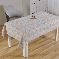 Nappe rectangulaire en PVC imprimé effet arc-en-ciel pastel RNPT, dégradé coloré, pour décoration de cuisine