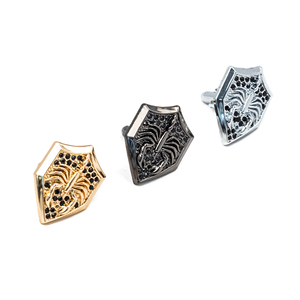 高級卸売 カスタムロゴ スーツシャツ ブラックシルバー スタッズセット 宝石 カスタム メンズ カフスボタン パーソナライズ カフスボタン メンズ用 - Product Image 4