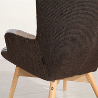 Fauteuil simple en bois moderne de style patchwork en tissu pour la chambre à coucher