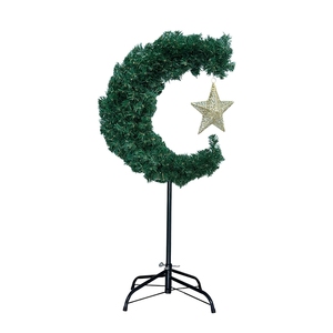 Albero Artificiale a Forma di Luna Crescente in PVC Verde per Decorazioni Festive Interne, Celebrazioni del Ramadan e dell'Eid - Product Image 5