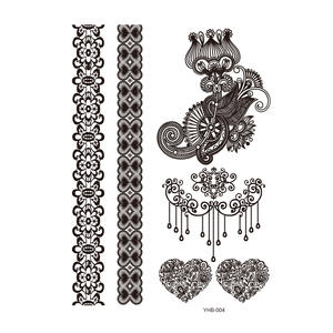 Tatuajes Temporales de Henna Negra para Adultos, Tatuajes de Henna Falsos a Prueba de Agua, Pegatinas de Tatuajes de Flores de <span class=keywords><strong>Mandala</strong></span> para Bodas y Fiestas - Product Image 6