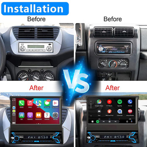 Autoradio 1 Din CarPlay, autoradio stéréo, écran tactile rétractable 7 pouces, autoradio Bluetooth, <span class=keywords><strong>FM</strong></span>, entrée auxiliaire, prise USB, prise en charge de la caméra AHD - Product Image 3