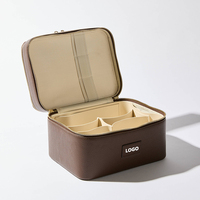 Trousses de maquillage en cuir Saffiano texturé, trousse de toilette de voyage, organiseur de cosmétiques, fermeture éclair étanche, grande capacité, pochette de maquillage