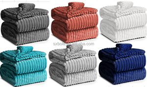 KS flannel chăn đôi kích thước hai lớp đảo ngược vải nhung kẻ cắt flannel <span class=keywords><strong>Sherpa</strong></span> Chăn lông cừu - Product Image 5