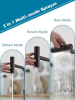 Robinet de cuisine moderne intelligent en acier inoxydable laiton anti-éclaboussures robinet d'évier d'eau chaude et froide robinet de dessin de pluie transfrontalier