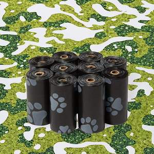 Bolsas para excremento de perro GorisPet, ecológicas, biodegradables, simples, de HDPE/PP, con estampado de patas y logotipo personalizado para la eliminación de desechos de mascotas - Product Image 2