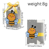 Boîtes en papier recyclé avec rubans, motif abeille mignon, pour bonbons et biscuits, idéales pour les fêtes sur le thème de l'abeille, les cadeaux, les friandises, les anniversaires et les baby showers