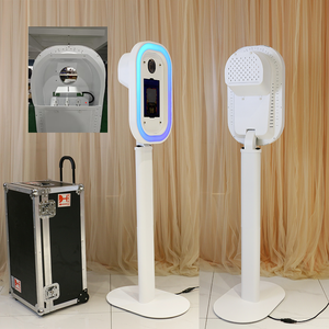 Nouveau design 2025 : Photobooth ovale moderne pour iPad et appareil photo reflex numérique, avec angle de tête réglable, idéal pour la location et les événements. - Product Image 1