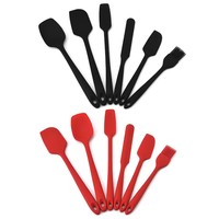 Spatule en caoutchouc de silicone - 6 pièces, antidérapante, résistante à la chaleur, antiadhésive, outils de cuisson, four, micro-ondes, sans danger pour la cuisine, ustensiles de cuisine
