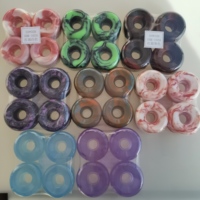 Roues de planche à roulettes de couleur tourbillon de couleur mélangée en 53 54 56 mm SHR 102a roue de couleur taffy de forme conique