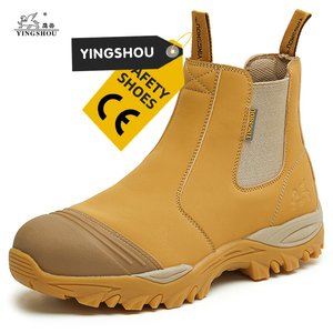 Waterproof Cow Leather Anti <strong>slip</strong> Construction Mid Cut Cowhide PU+rubber Sole Alkali Acid Oil <strong>Resistant</strong> Safety <strong>Shoes</strong> - Product Image 1