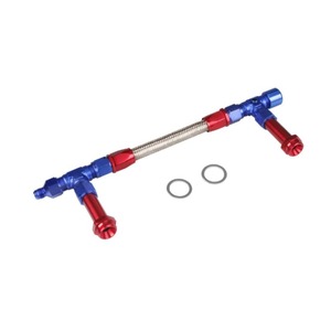 Carburateur à trois voies Haofa, double entrée, ligne de carburant en acier inoxydable, version rouge et bleue, pour mise à niveau et modernisation - Product Image 1
