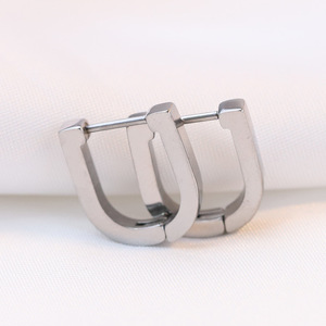 U Shape Stainless Steel <b>Stud</b> <b>Earrings</b> 10Mm Geometric Fashion Ear Jewelry For Women Gold And Silver Color - Product Image 3