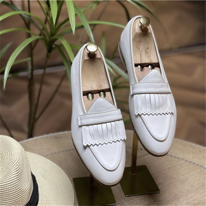 Chaussures habillées décontractées en cuir véritable, chaussures plates pour hommes, mocassins Oxford formels, respirantes, à enfiler, antidérapantes, légères et élégantes - Product Image 2