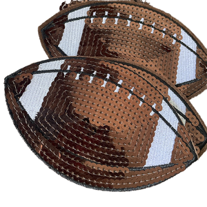 Patch de football américain DIY à sequins thermocollants marron pour vêtements et sacs, en PVC, pour femmes et hommes – Vente chaude - Product Image 4