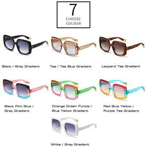 Lunettes de soleil vintage surdimensionnées punk 2025 personnalisables avec logo, protection UV400, verres dégradés colorés, pour hommes et femmes - Product Image 5