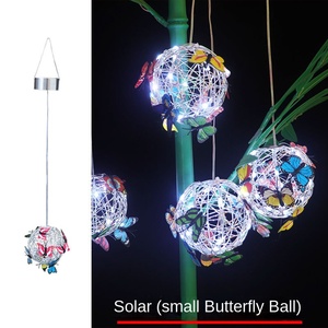 ไฟ LED ทรงลูกบอลห้อยรูปผีเสื้อพลังงานแสงอาทิตย์, ไฟอัจฉริยะไฟ LED ไฟตกแต่งสวนกลางแจ้งสนามหญ้ากันน้ำ - Product Image 2