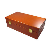 Boîte à montres et pièces de monnaie rectangulaire multi-emplacements en bois/MDF, faite à la main, avec double charnière, étui cadeau en bois personnalisé avec loquet métallique gravé au laser