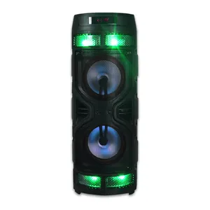 Boombox-altavoz portátil de lujo con micrófono, Torre recargable por Bluetooth, soporte de luces, altavoz con micrófono para karaoke, venta al por mayor