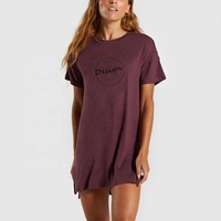 Personnalisé décontracté été pas cher en plein air femmes t-shirt club dames robe unie couleur nuit porter des robes amples de grande taille