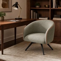 Fauteuil de salon pour chambre à coucher, revêtement en tissu, siège rembourré, dossier arrondi, fauteuil pour salon, coin lecture, bureau, décoration de salon