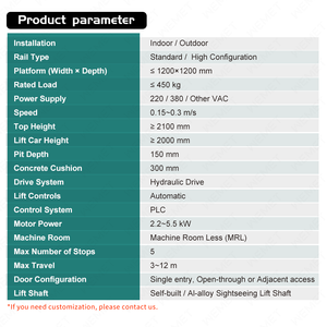 Plate-forme élévatrice hydraulique moderne Wemet GH-VA de haute qualité pour la maison Villa appartement caractéristiques de sécurité d'entraînement AC en acier haute résistance - Product Image 2