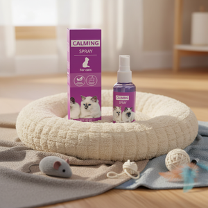 Spray Calmante Orgánico Natural de 60 ml para Perros y Gatos con Aceite Esencial, Suministros para Mascotas - Product Image 1