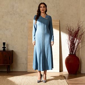 Robe Abaya en polyester de haute qualité, couleur unie, pour femmes musulmanes, élégante, modeste, sur mesure, vente en gros, vêtements de cérémonie - Product Image 1