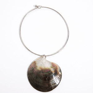 Trendy 14k 18k PVD Gold Plated 316L Stainless Steel Fine Jewelry Big <b>Shell</b> Statement Large <b>Choker</b> Pendant Necklace For Women - Product Image 6