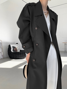 Nouveaux manteaux et vestes pour femmes, style trench, manches longues, <span class=keywords><strong>mi</strong></span>-longs, printemps, hiver et automne, avec ceinture - Product Image 4