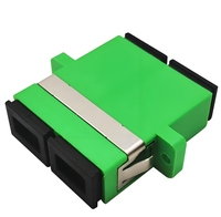 Coupleur optique monomode SC APC duplex monobloc avec bride vert