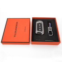 Étui à clés de voiture en alliage de zinc DM pour 3 boutons housse de clé de voiture pour Mahindra Roger XUV 500 ensemble de porte-clés à distance à rabat