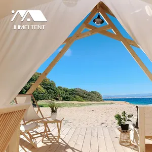 2022 Top neues Glaswand Safari Zelt Glamping Zelt zur Vermietung Massivholz Luxus Öko Zelt für Hotel haus